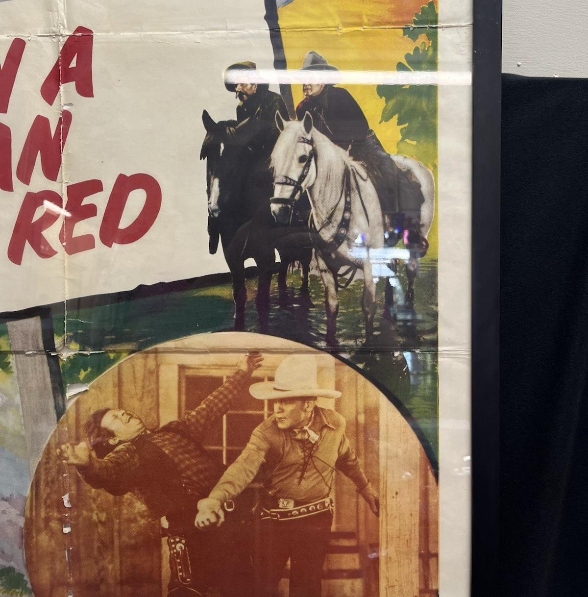 "When a Man Sees Red," w/ Buck Jones Framed Print, Realart Picture, Made in USA