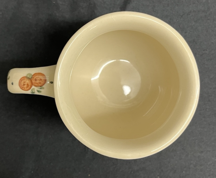 Boleslawiec Polish Pottery Barrel Mug, Wild Cherry Pattern, 3.75 in