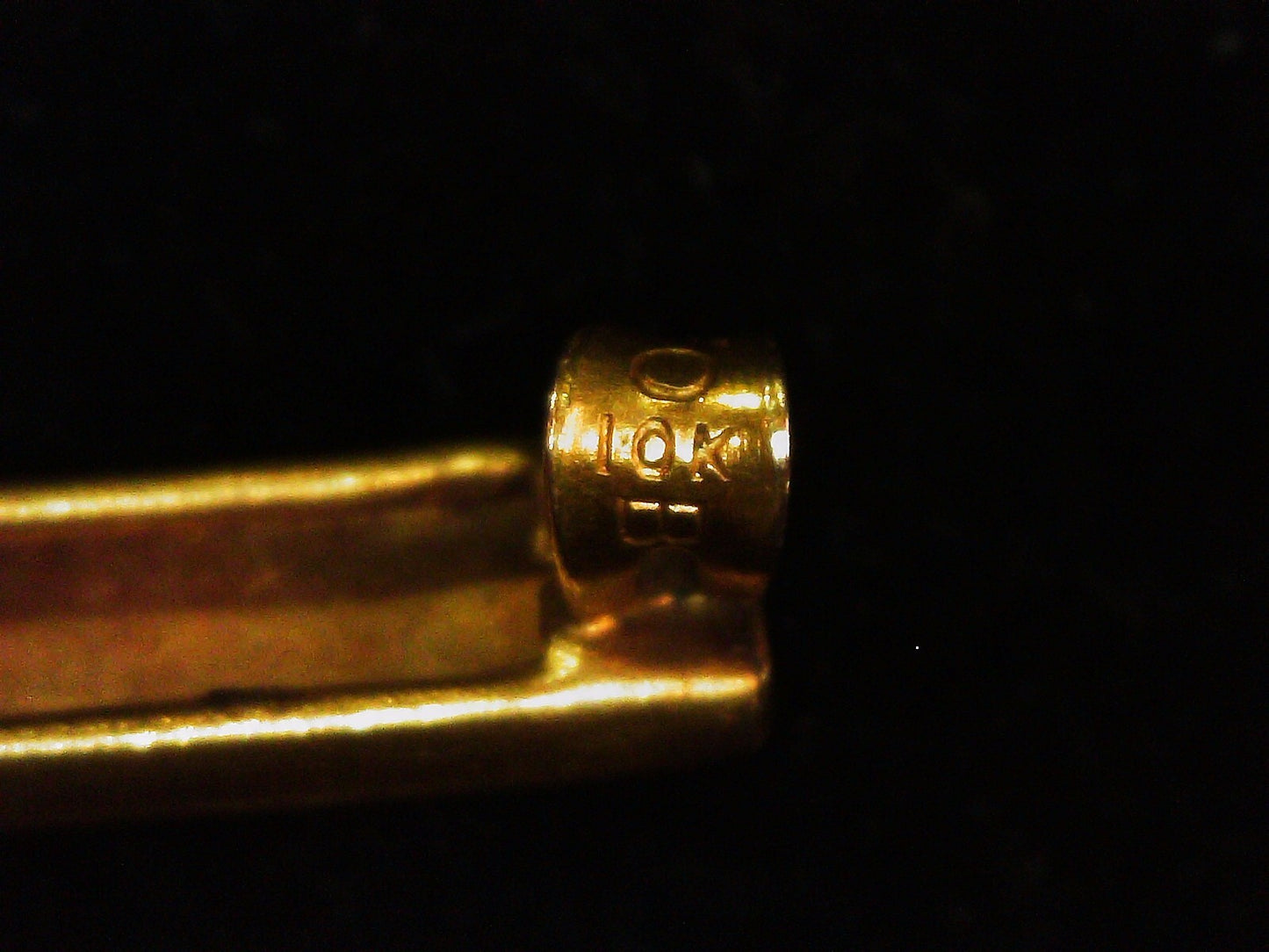 Antique 10K Yellow Gold Beauty Baby Pin 1.8g Engraved Initials "L.B."