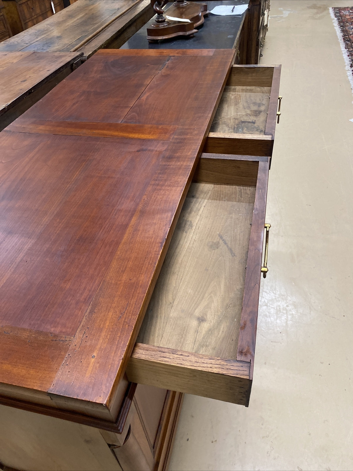 Antique French Empire Style Cherry Wood Sideboard Chest Buffet Commode c. A13