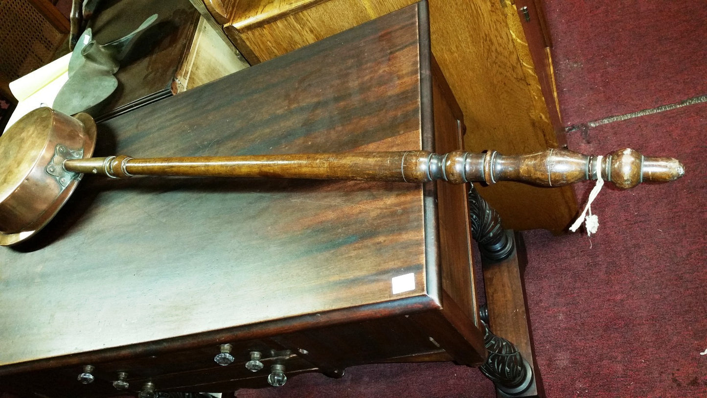 Hand-Made Copper Bed Warmer 45" long Pan 11" diameter 1800's