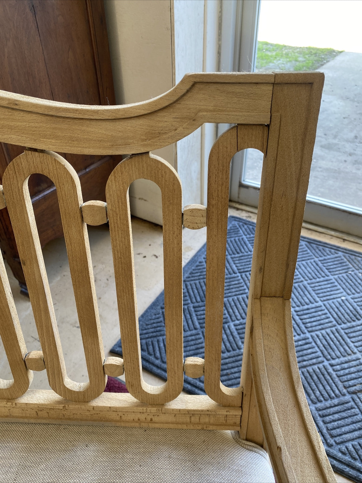 Pair of Gustavian Style Bleached White Oak Swedish Benches 34"h x 56"w