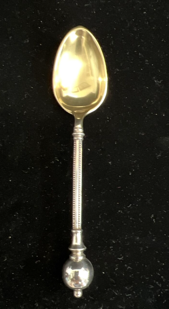 Ball End Demitasse Gilt spoons George Sharp Sterling Silver 1866 Tiffany