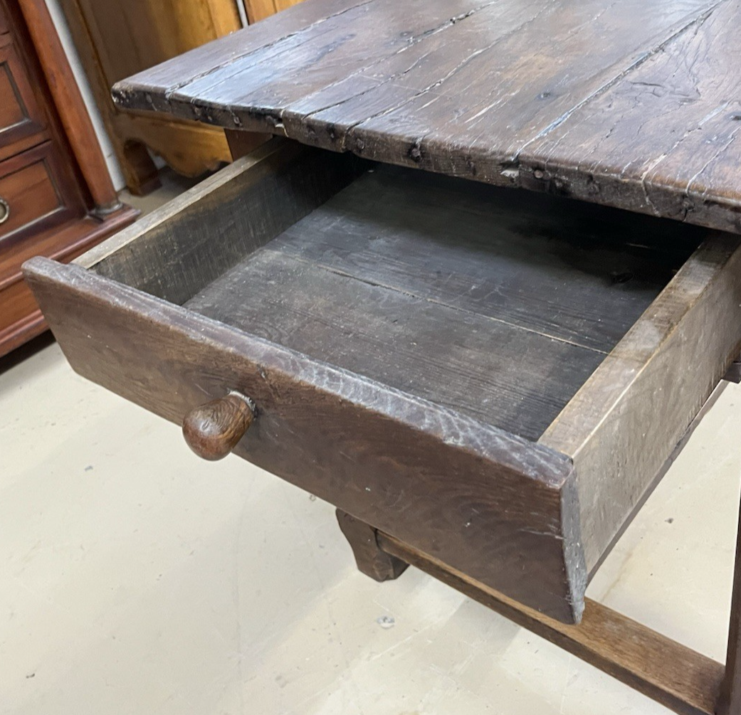 ANTIQUE FRENCH PROVINCIAL OAK RUSTIC FARMHOUSE SOFA DINING WORK TABLE