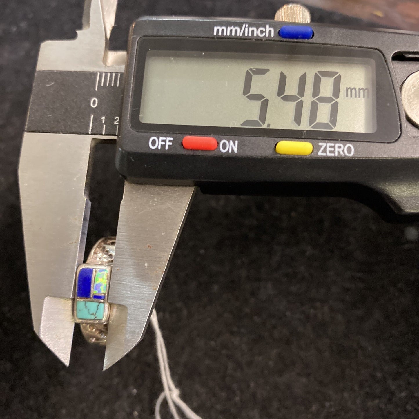 Sterling Silver Lapis, Turquoise, & Created Opal Ring SZ 7.75 4.1g JM19