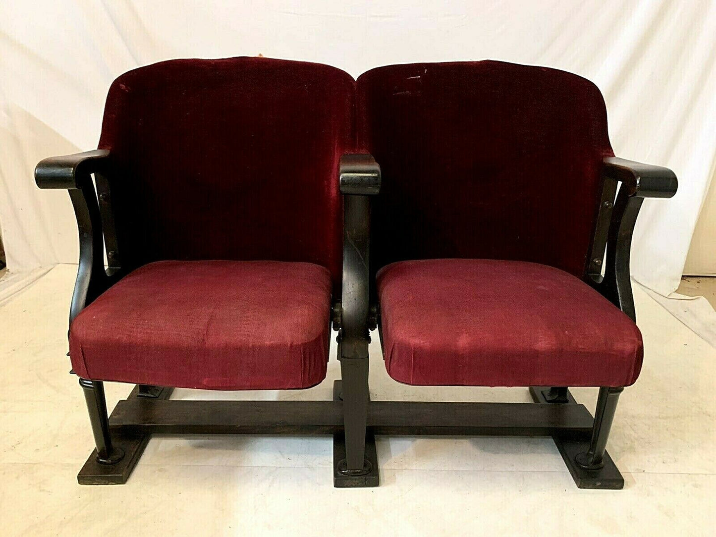 2 Wood Folding Theater Seats, Auditorium Seat, Entryway Bench, Theatre Seats