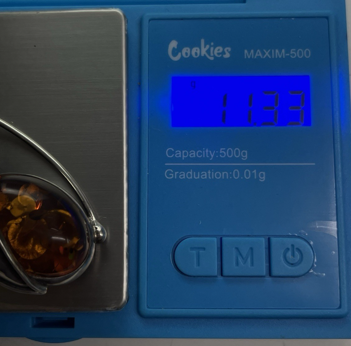 Vintage Polish Amber Sterling Silver (.925) Abstract Flower Brooch Pin 11.3g