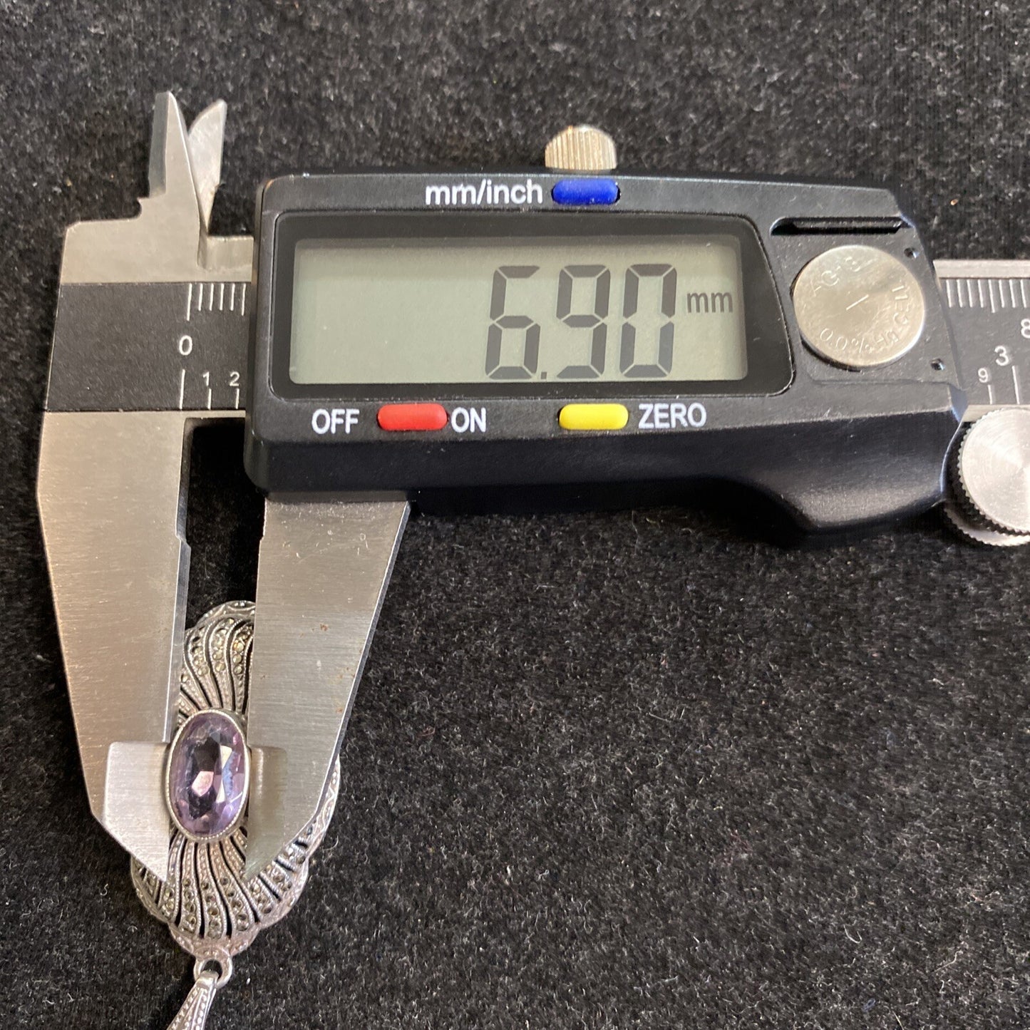 Victorian Sterling Silver & Amethyst Pendant 19th. Century 5.1g JM3