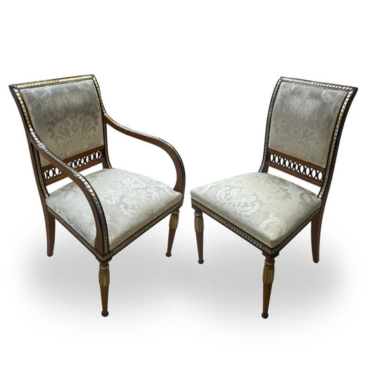 Set of 10 (8+2) EJ VICTOR ANTIQUE REGENCY STYLE NEWPORT DINING ROOM CHAIRS