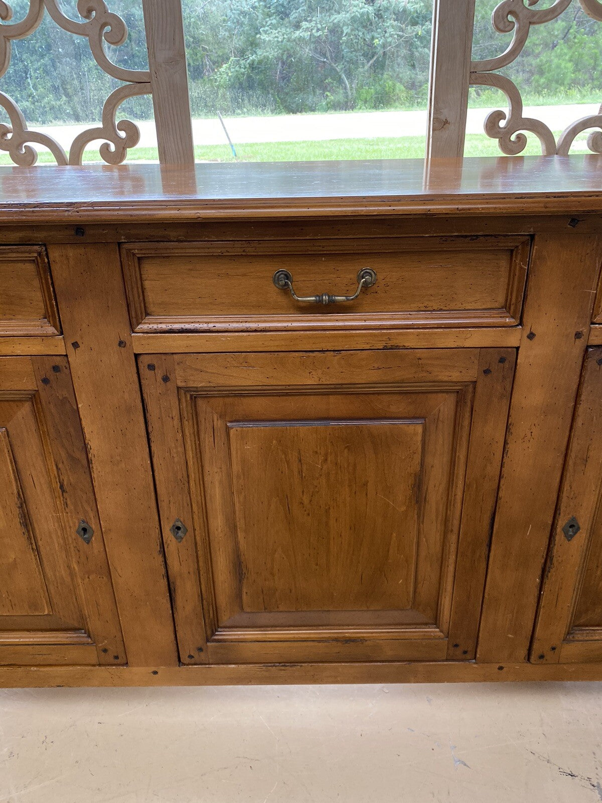 FRENCH LOUIS XVI STYLE SOLID FRUITWOOD SIDEBOARD BUFFET SERVER 76" x 21"