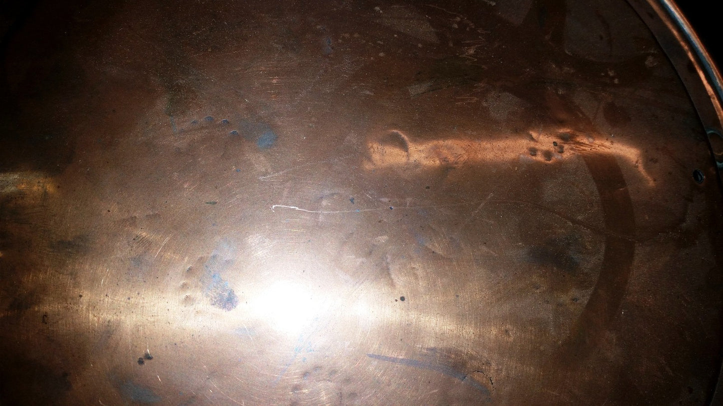 Hand-Made Copper Bed Warmer 45" long Pan 11" diameter 1800's