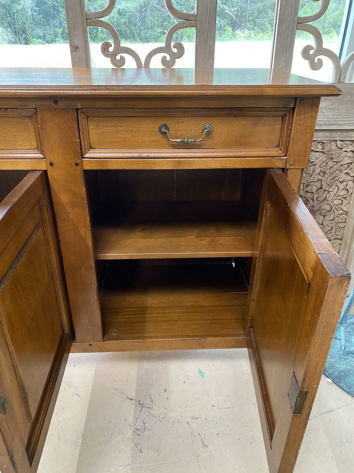 FRENCH LOUIS XVI STYLE SOLID FRUITWOOD SIDEBOARD BUFFET SERVER 76" x 21"