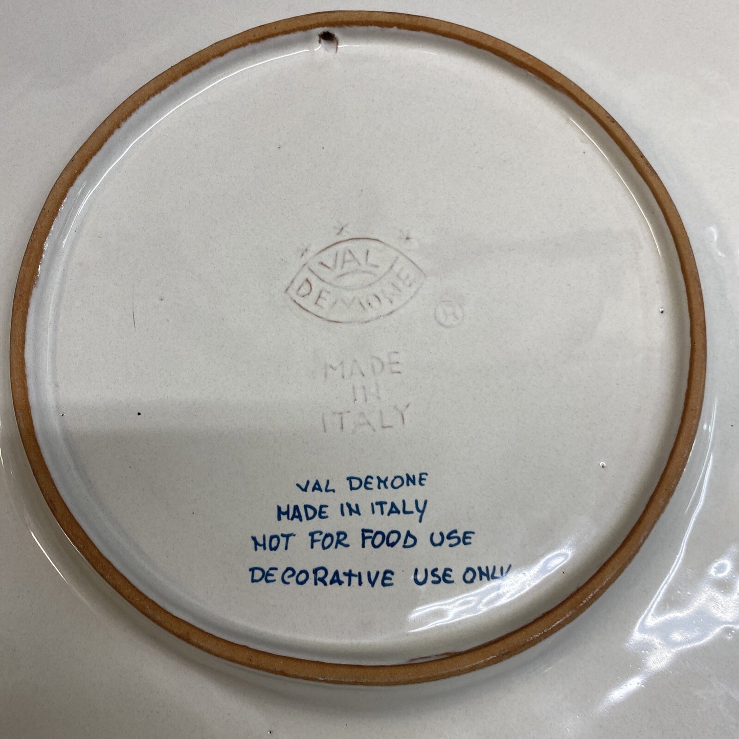 Val Demone Italy Blue & White Ceramic Fish Decorative Wall Platter KM7