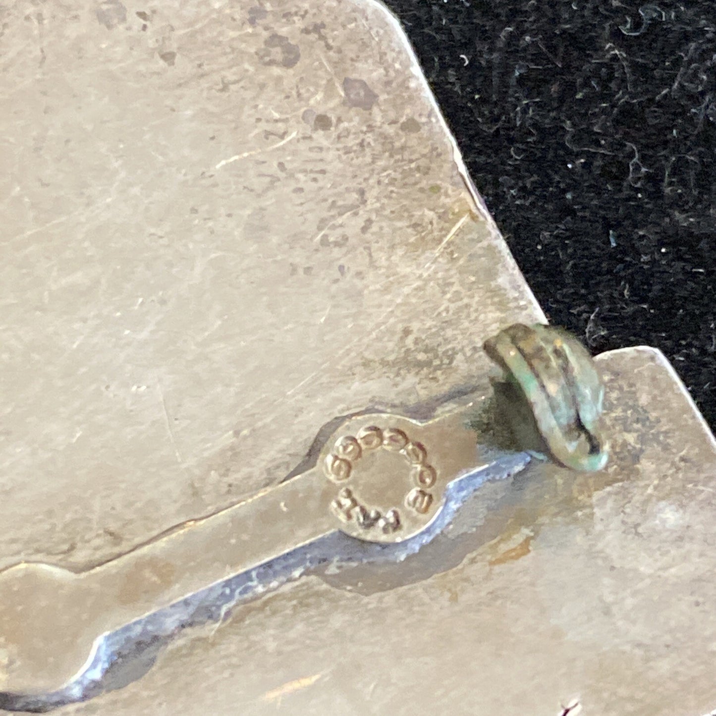 Art Deco 1920's Sterling Silver Shield Pin Monogrammed Pat Pending