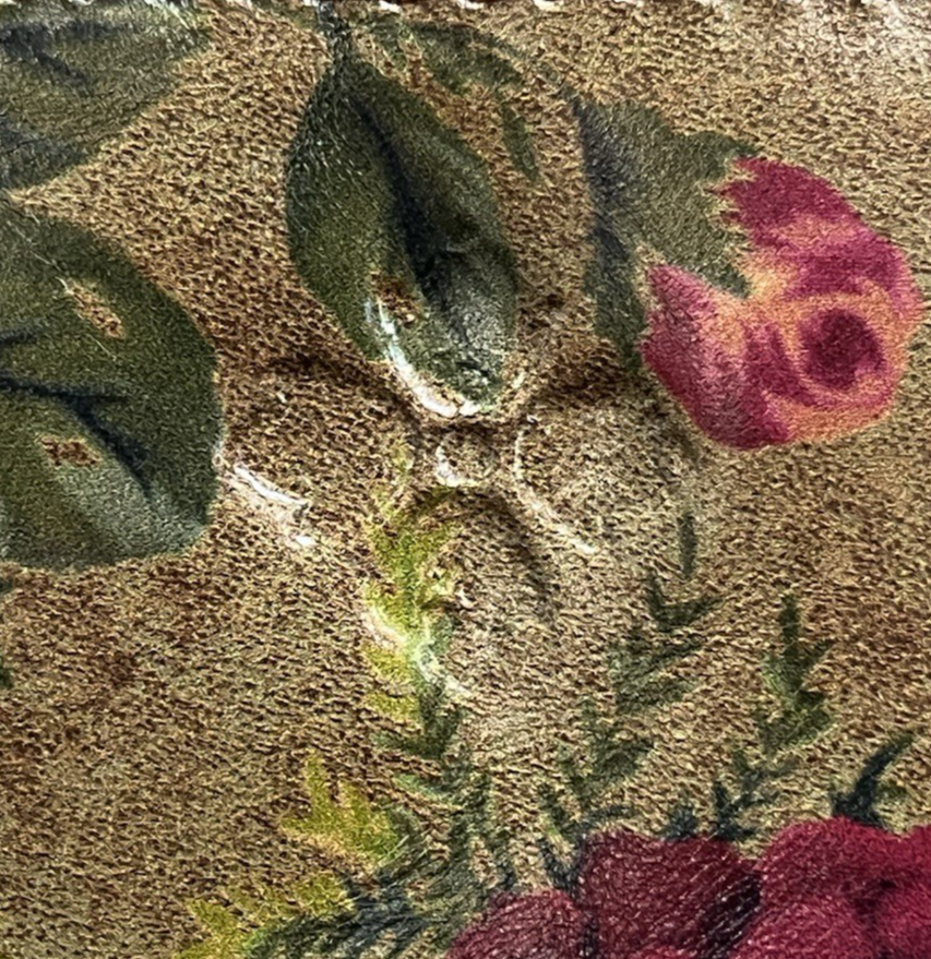 Patricia Nash Cassini  Vintage Victorian Garden Leather Wristlet 9"