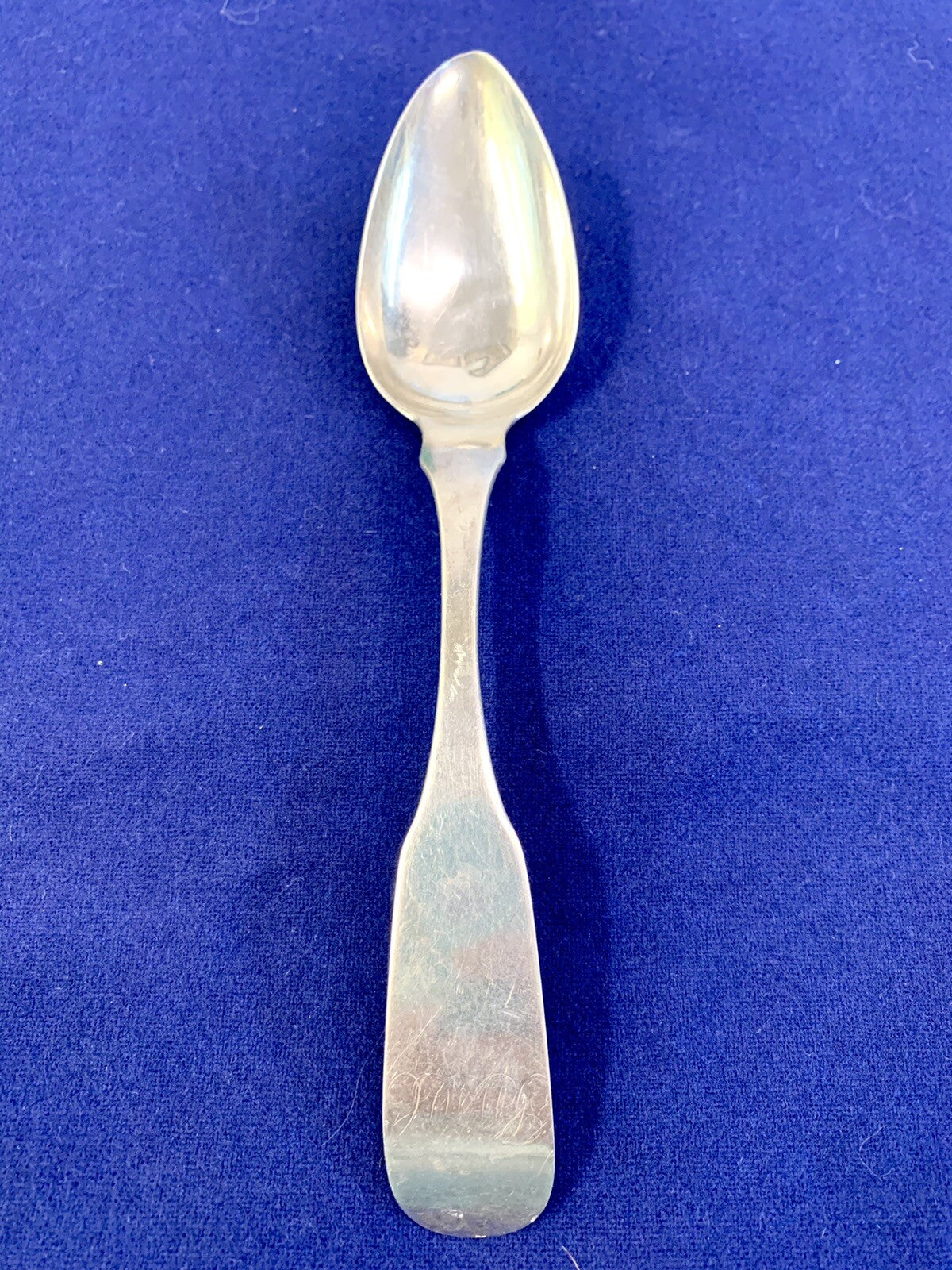 Coin Silver by James Watson from Philadelphia Pair Large 8" Serving Spoons 1820