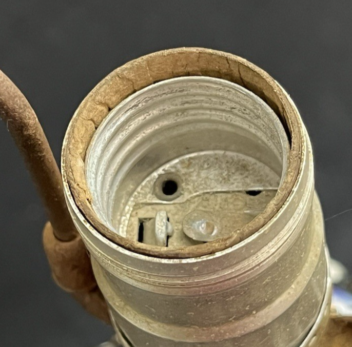 Vintage Capodimonte Porcelain Pierced Black & Gold Floral Lamp w/ Shade 26"