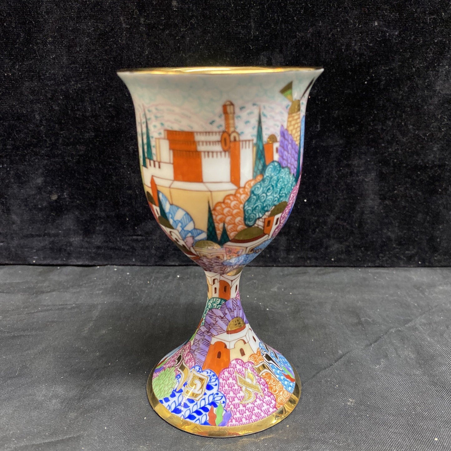 Faberge Kiddush Cup By Zvezdin’s Workshop Hand Painted Gold RARE $300