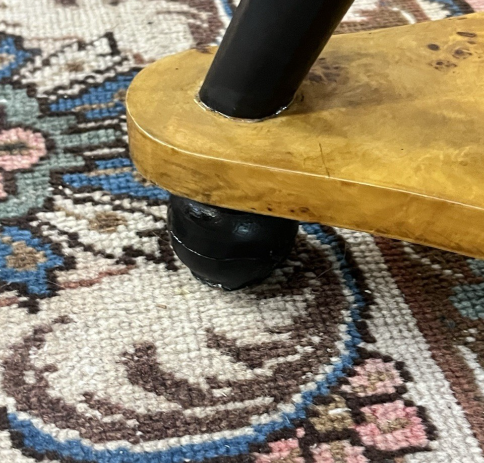 PAIR OF MODERN ART DECO BURL BIRDS EYE MAPLE SIDE END SOFA TABLES