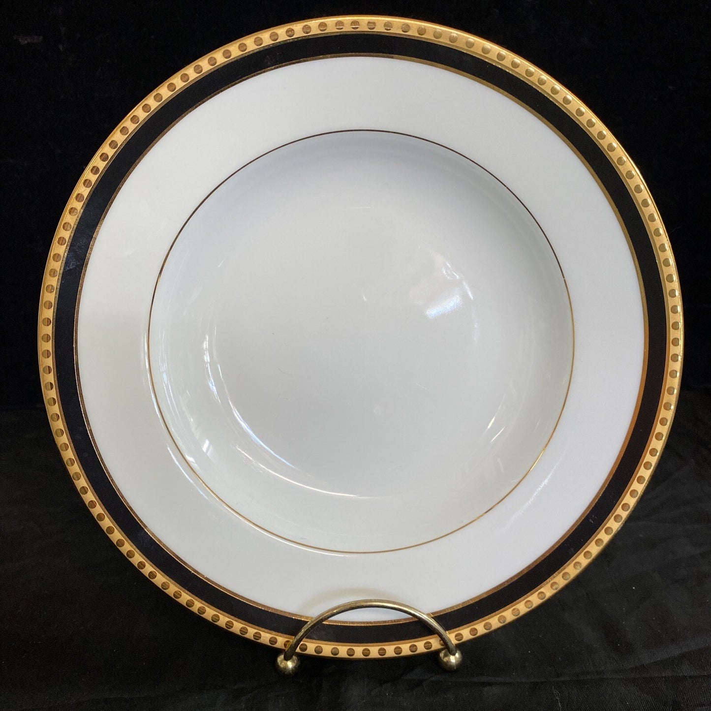 Tiffany & Co. Limoges 8 7/8" "Black Band" Rim Soup Bowl MSRP $160  Mint BH181 B