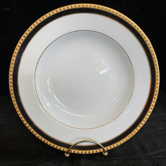 Tiffany & Co. Limoges 8 7/8" "Black Band" Rim Soup Bowl MSRP $160  Mint BH181 B