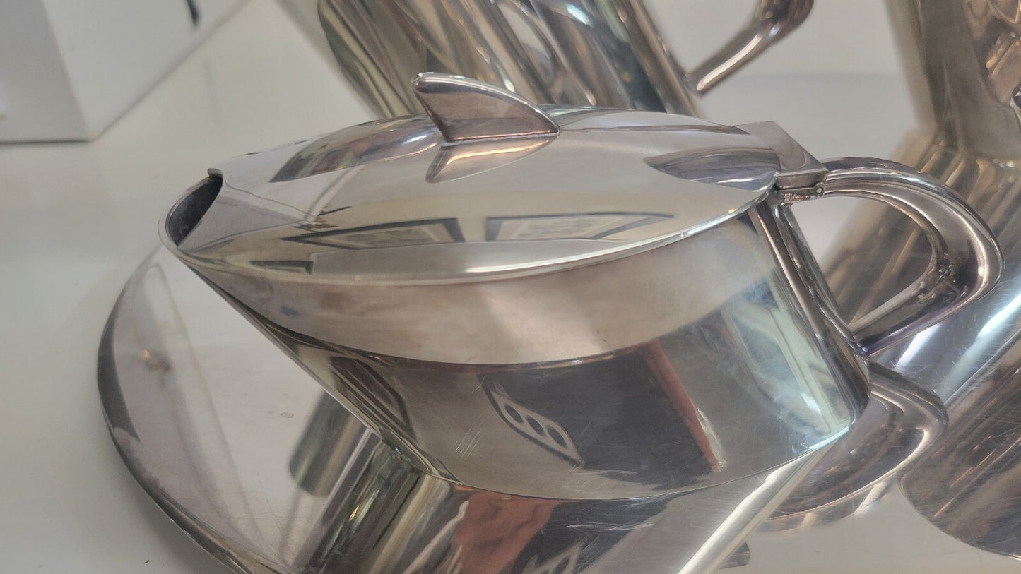 5 Pc German Christoph Widmann MCM Silver Coffee  Service Handmade Germany