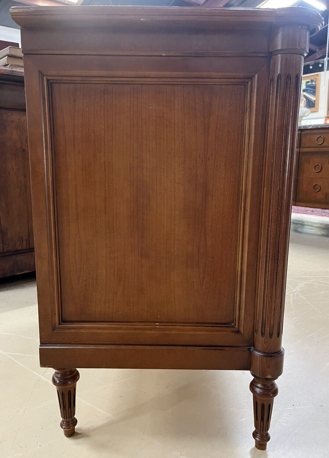 French Louis XVI Cherry Three Drawer Chest Of Drawers Brass Ormolu Pulls 43”