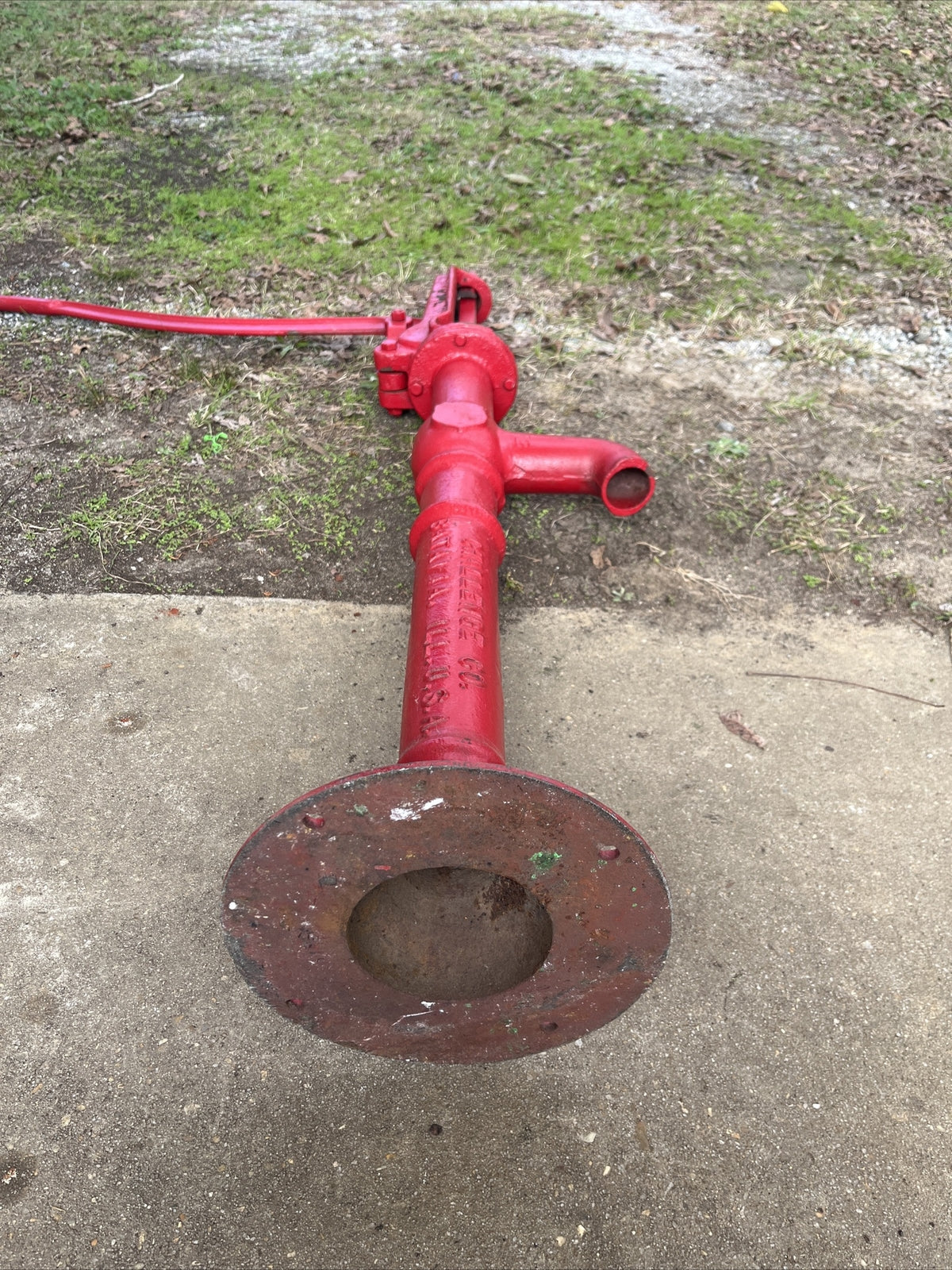 Vintage Red Challenge Co Batavia ILL Cast Iron Antique Hand Water Well Pump