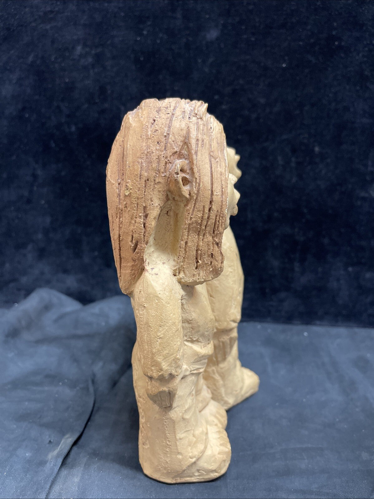 Lee Bortin Original Boy & Girl Stargazing 7 1/2" Clay Sculpture