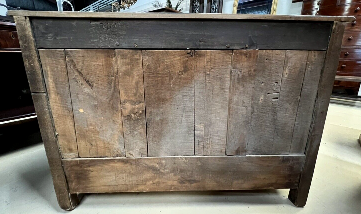 Antique French Painted Louis XV Provincial Serpentine Chest of Drawers Commode