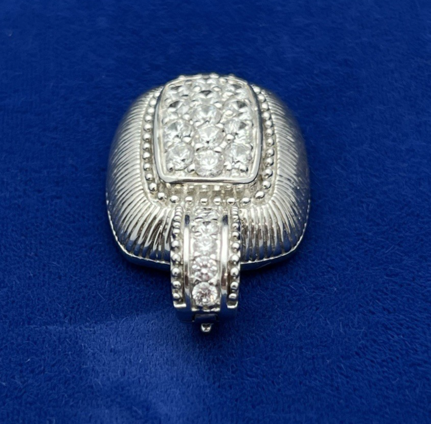 Judith Ripka Sterling Silver CZ Stone Enhancer Pendant 12.49g