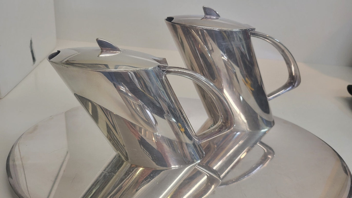 5 Pc German Christoph Widmann MCM Silver Coffee  Service Handmade Germany