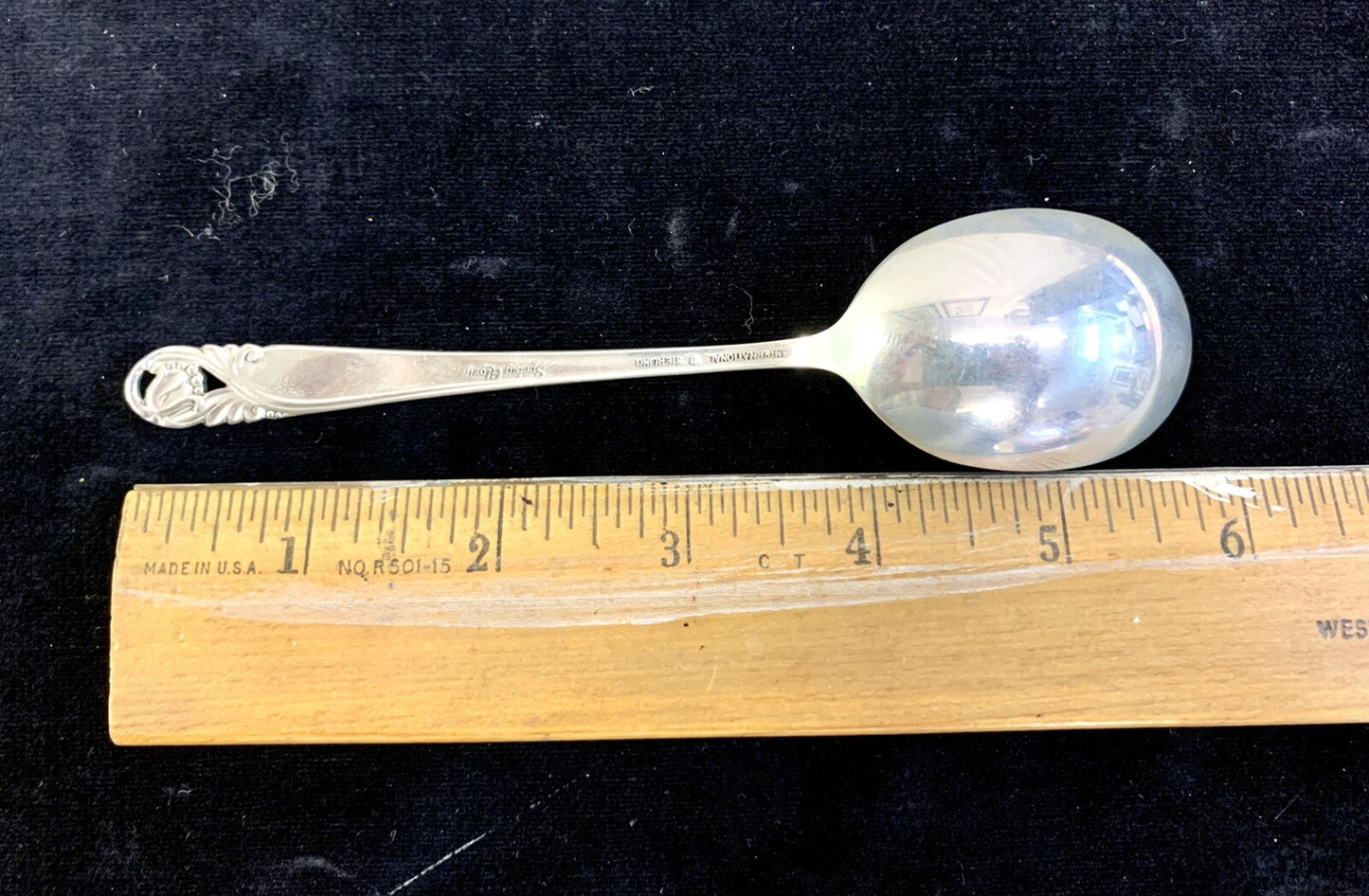 International Sterling Silver Spring Glory Bouillon Round Bowl Soup Spoon 5.75"