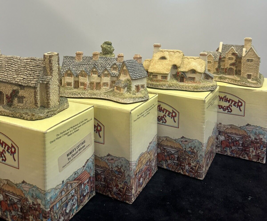 David Winter Cottages Lot Of 4: Yeoman’s Farm, Blackfriars, Craftsman, Miners
