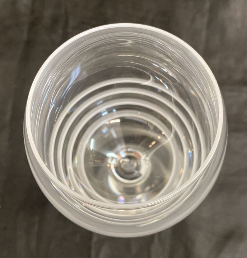 2x Hermès-Paris Fanfare Stemmed Wine Glass 6" & 6 1/4"