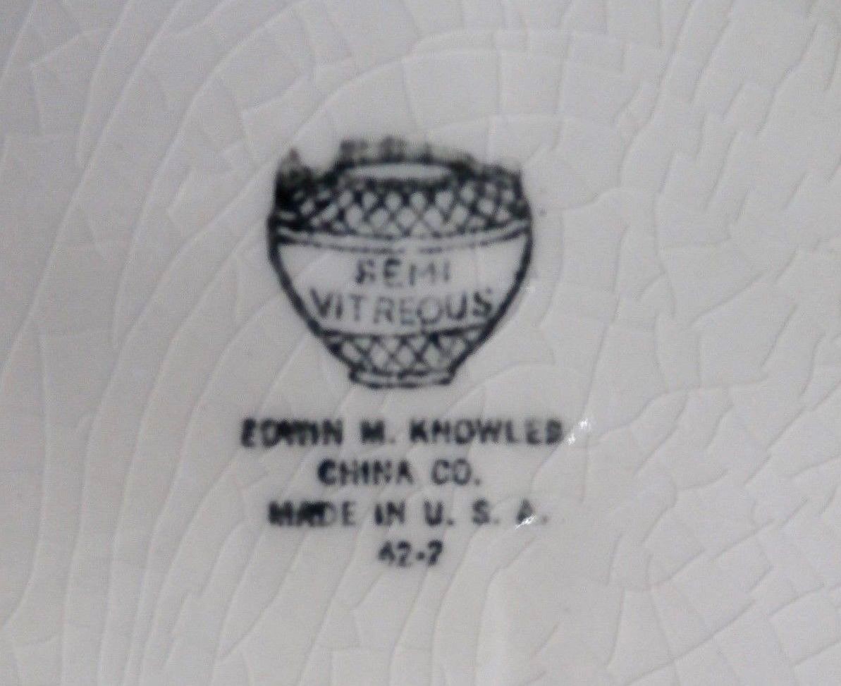 51 Pc. Edwin M Knowles Semi Vitreous Gold Floral China Set Service for 8 plus