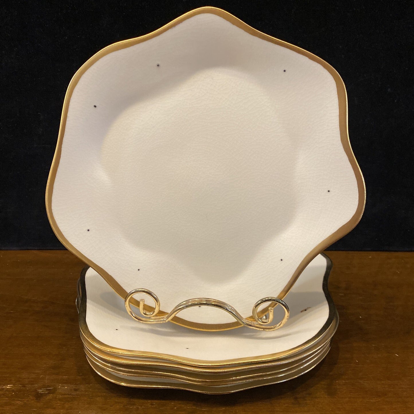Dan Levy 1992 White & 22K Gold Handmade  Dinner Set of 24 Today $4700 Spot BH243