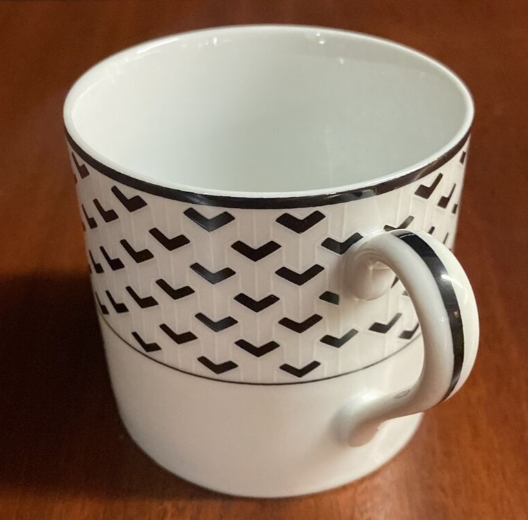 8 pcs Tiffany & Co. Gotham  Black & White Dinner Plate  Coffee Tea Cup