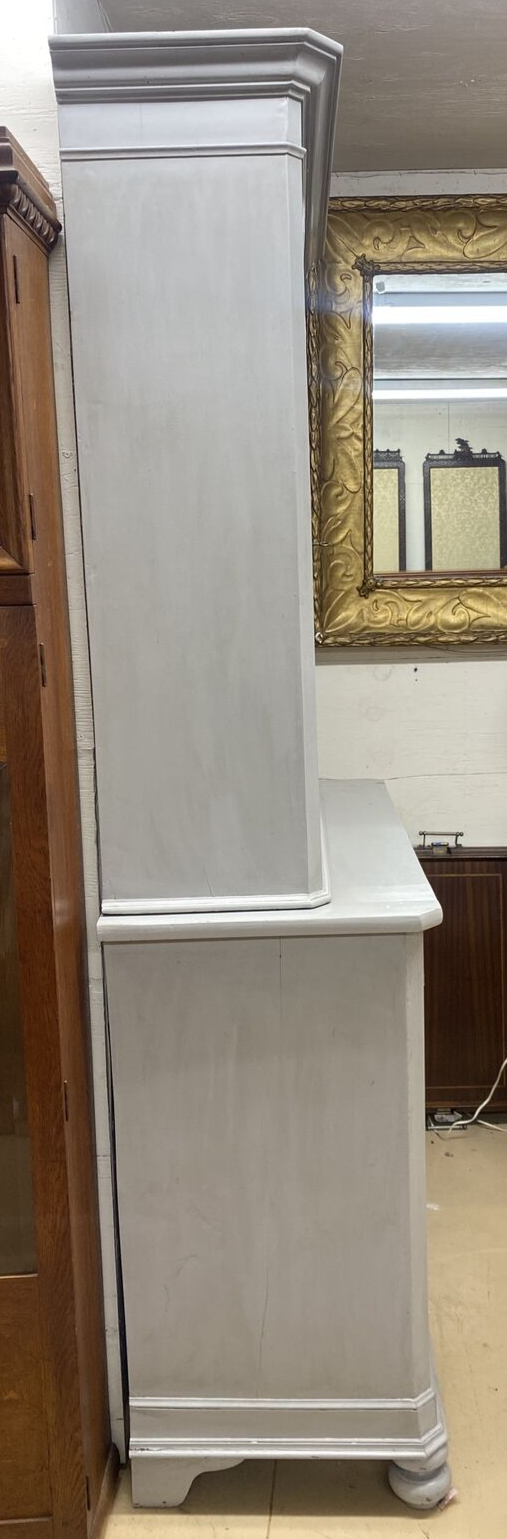 PERIOD ANTIQUE FRENCH LOUIS PHILIPPE PAINTED FARMHOUSE BOOKCASE CABINET