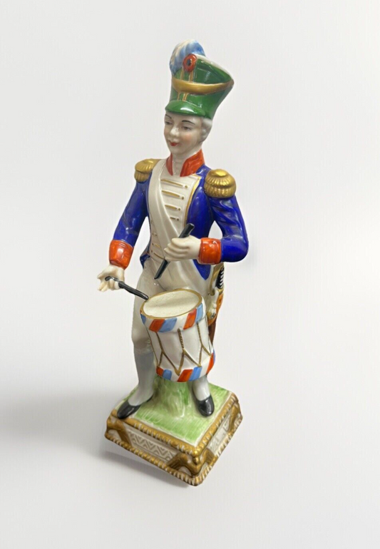 1804 Capodimonte Porcelain French War Drummer 9" Tall