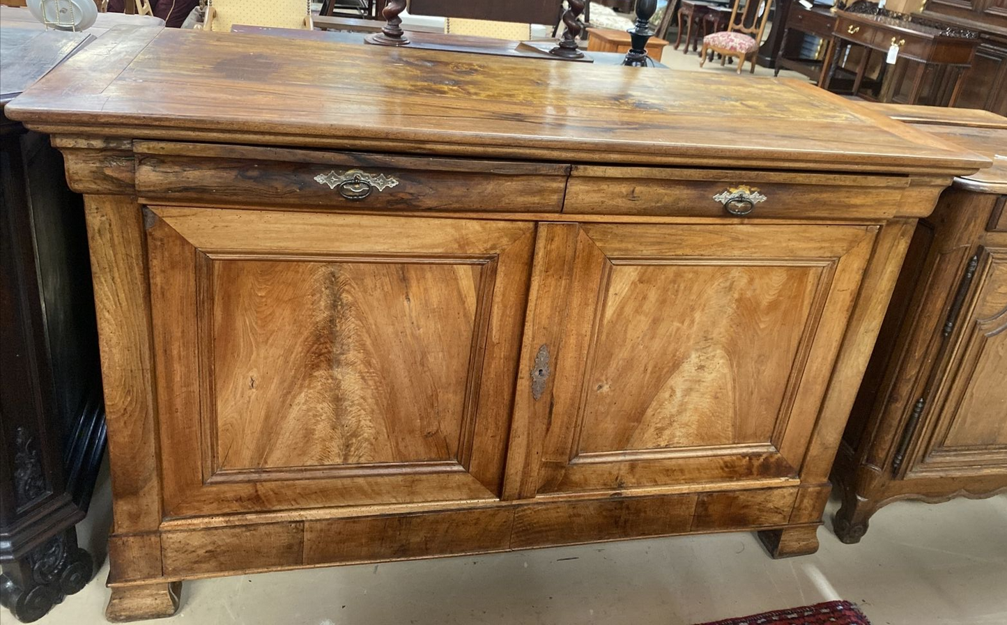 Antique French Louis Philippe Walnut Sideboard Commode Chest Buffet