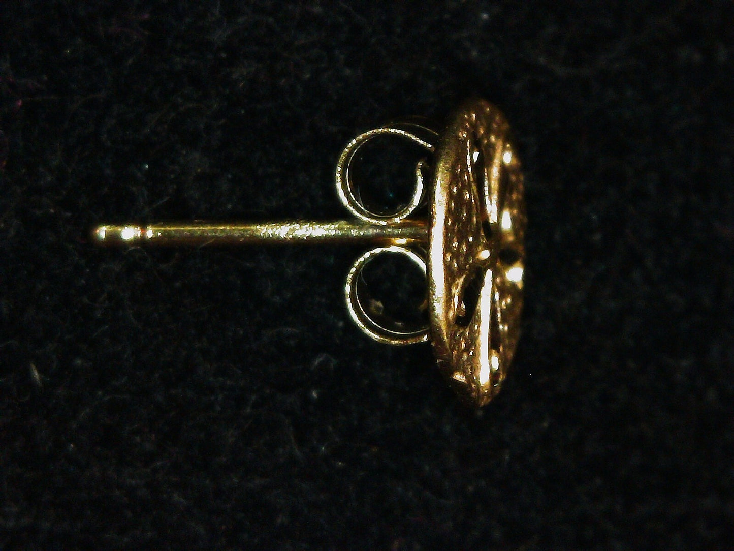 14K Yellow Gold Sand Dollar Stud Earrings .78g 6.99mm