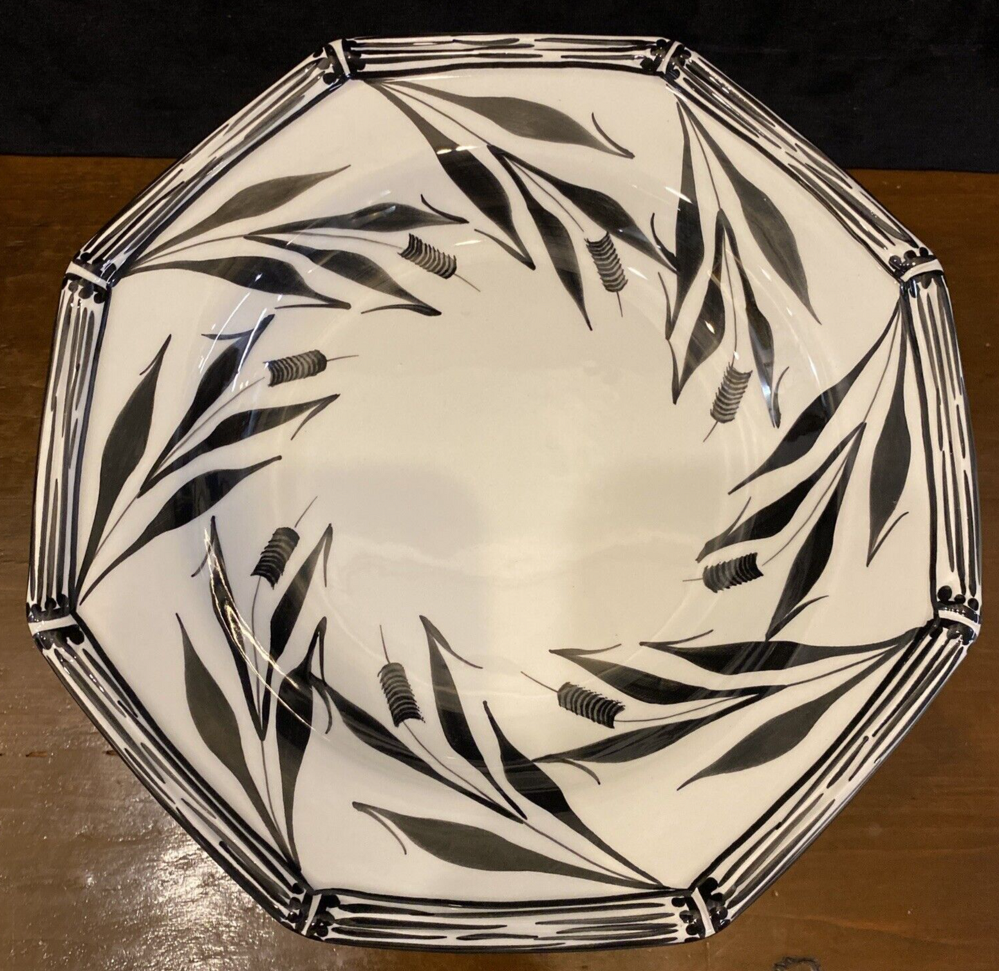 Tiffany & Co Este Ceramiche Black Bamboo Erbe Palustri 9.5” Soup Bowl 13 Avail