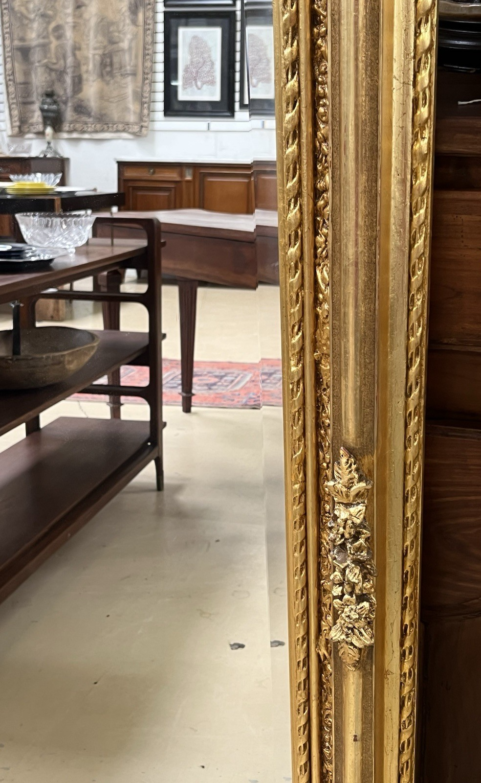 PAIR OF LARGE LOUIS XV STYLE GILT GOLD PUTTI ANGEL WALL MIRRORS, 61.5"H