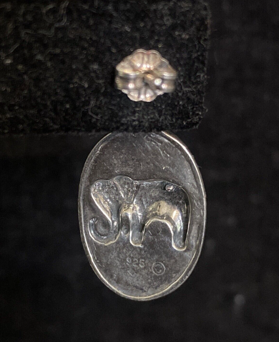 Sterling Silver 925 Dangle Drop University of Alabama Elephant Earrings 6.3g