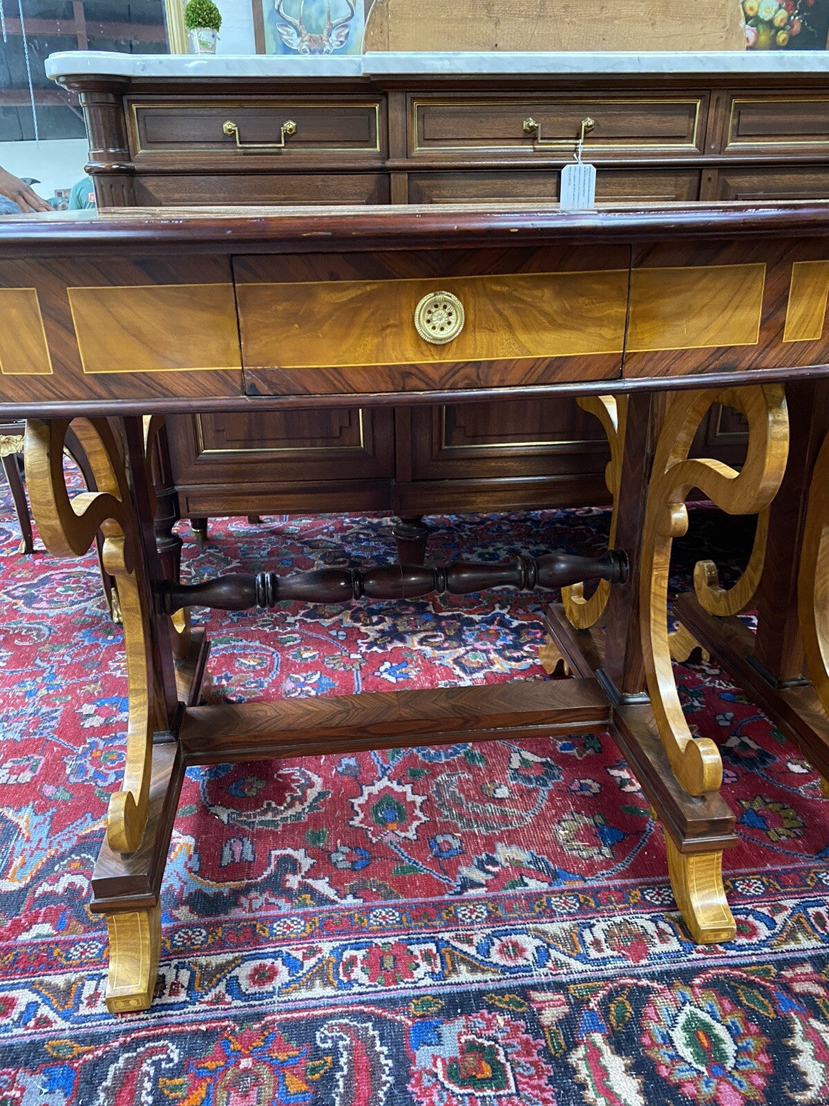 PAIR of ANTIQUE BIEDERMEIER STYLE SINGLE DRAWER SIDE END SOFA TABLES