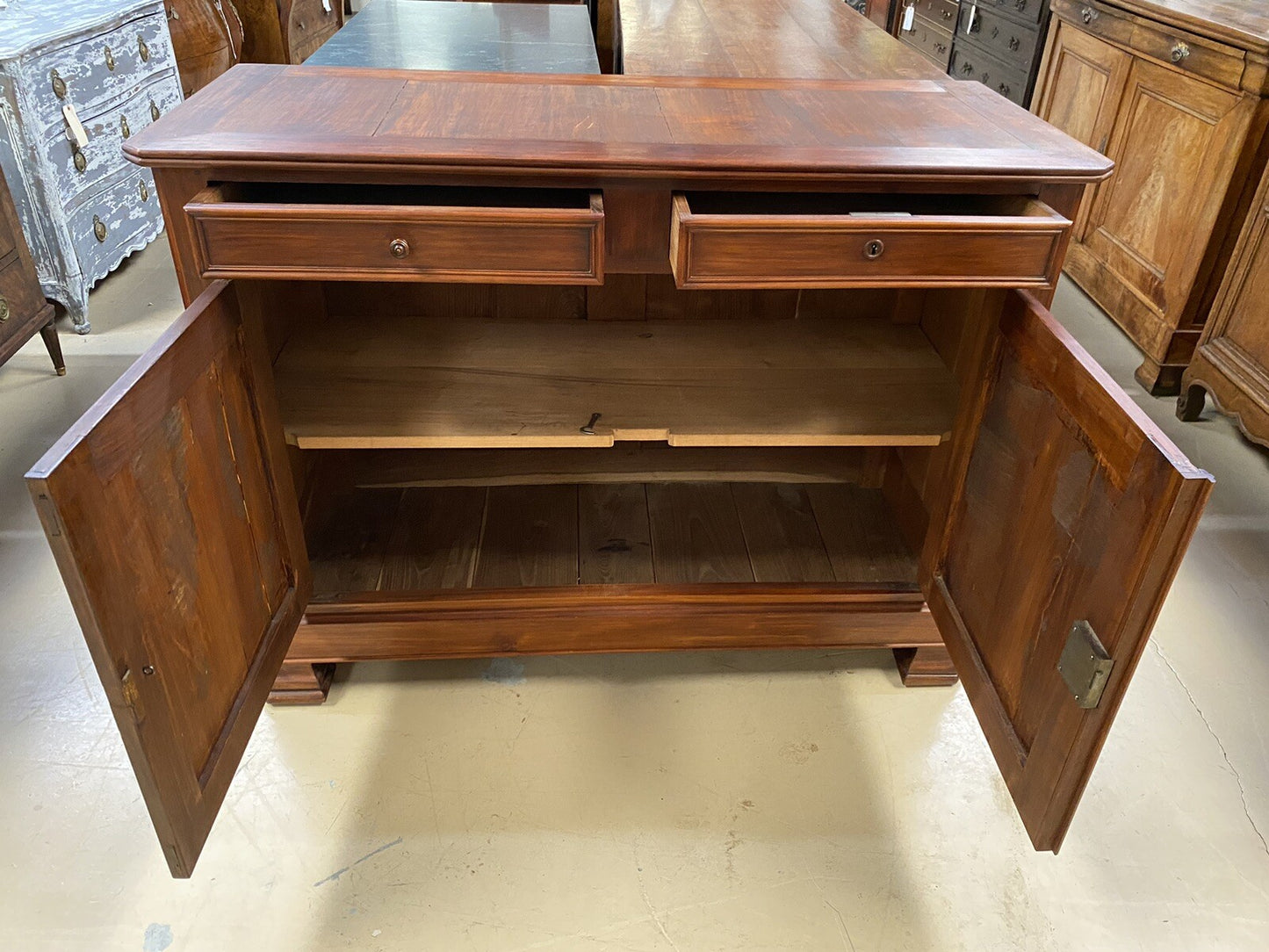 Antique French Louis Philippe Cherry Commode Chest Sideboard