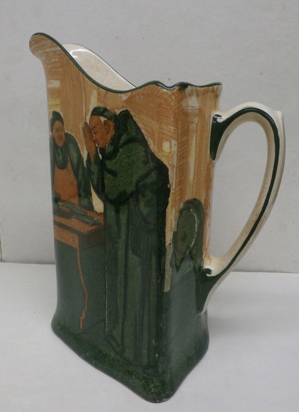 1906 Royal Doulton Monks In Cellar signed Noke Large Jug Beckett Shape Pitcher