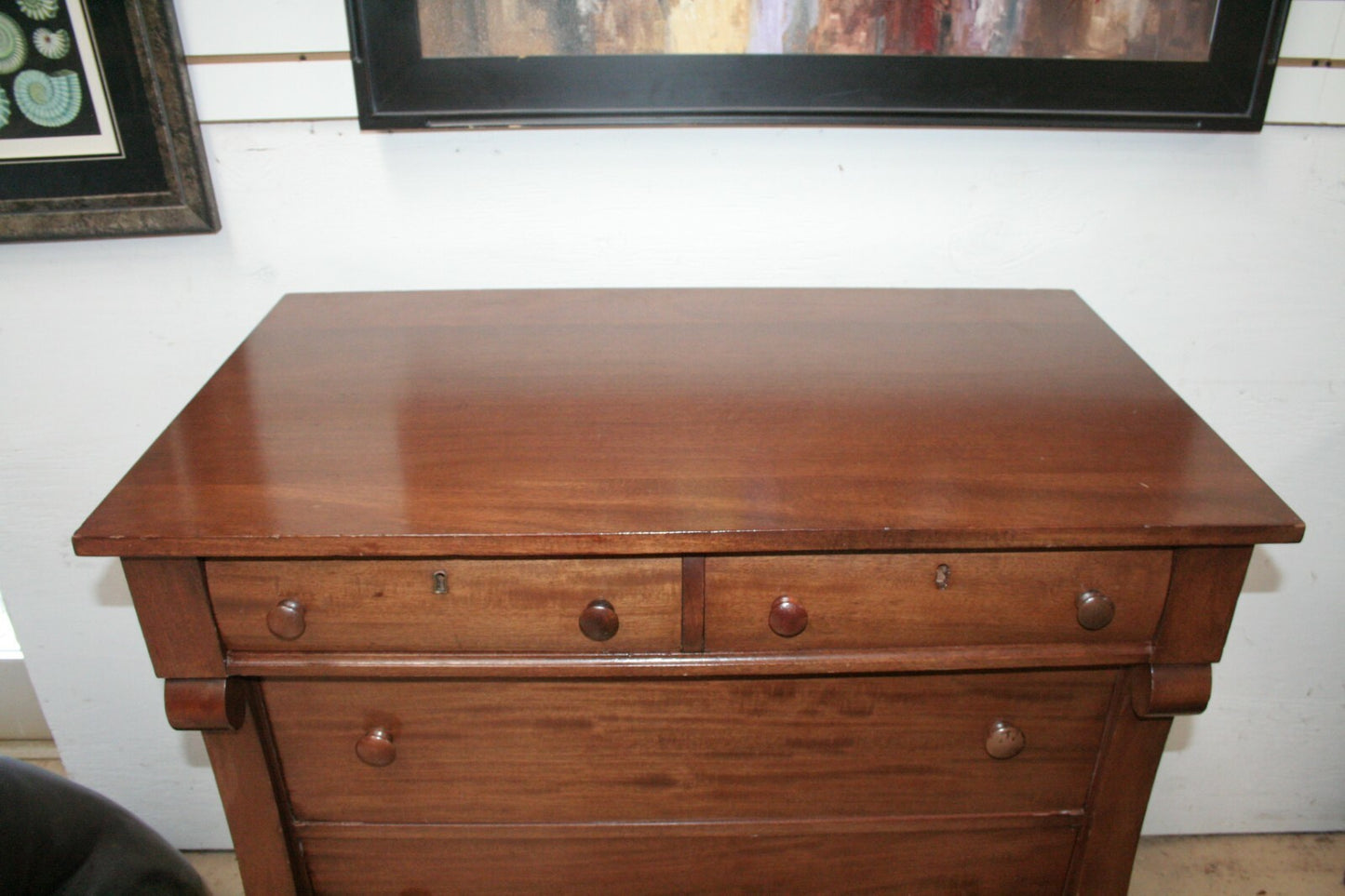 Antique American Mahogany 5 Drawer Chest late 1800's H 41" x W 38" x D22"