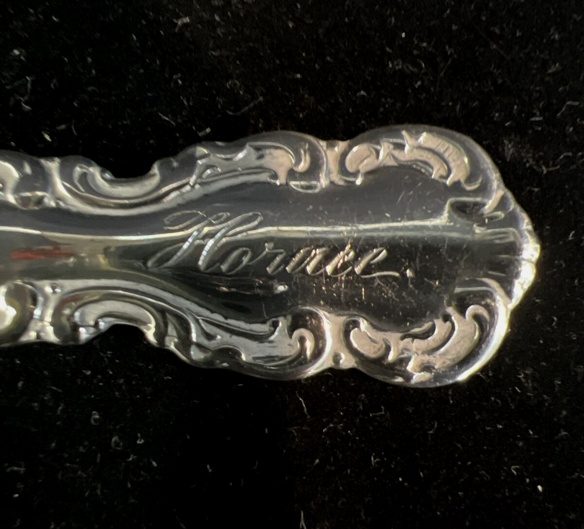 Louis XV Whiting Mfg. Pat. 1891 Sterling Grapefruit Spoon Mono Horace 5 1/4" 20g